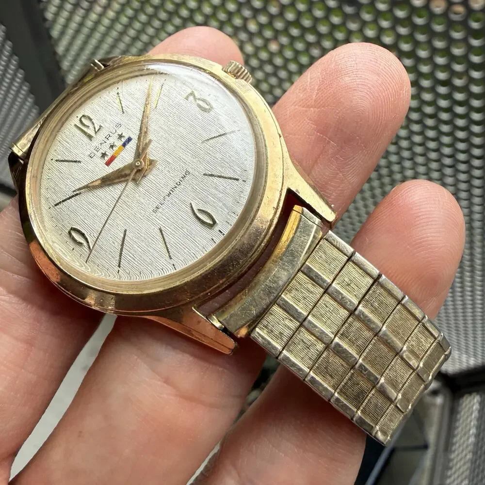 Vintage Benrus 3 Star SelfWinding Automatic 10k Rolled Gold Plated Linen Watch